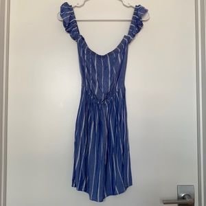 Blue and white striped dress